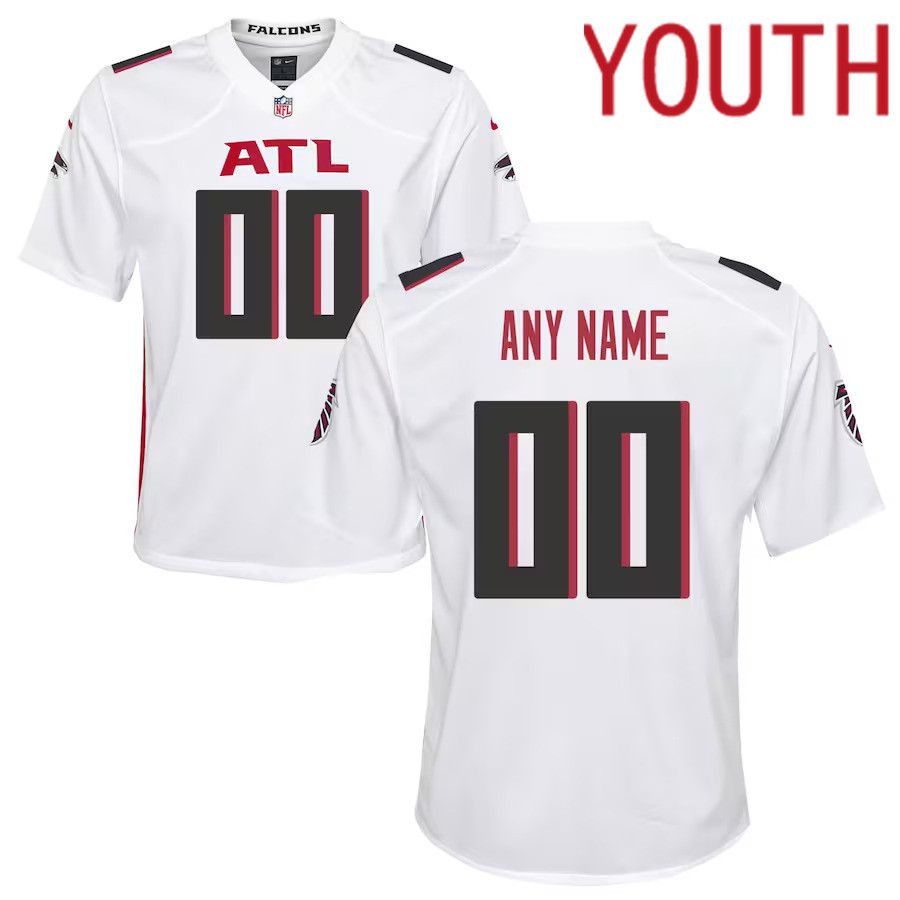 Youth Nike Atlanta Falcons White Custom Game NFL Jersey